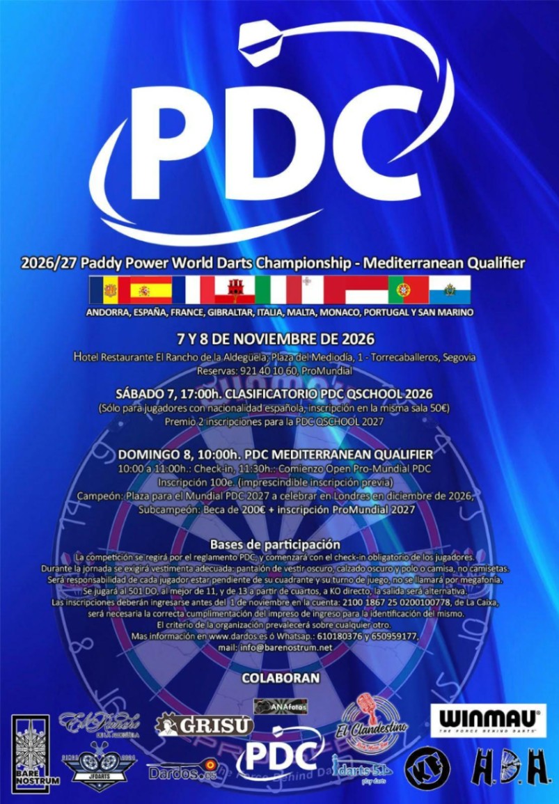 PDC World Darts Championship - Mediterranean Qualifer 26/27